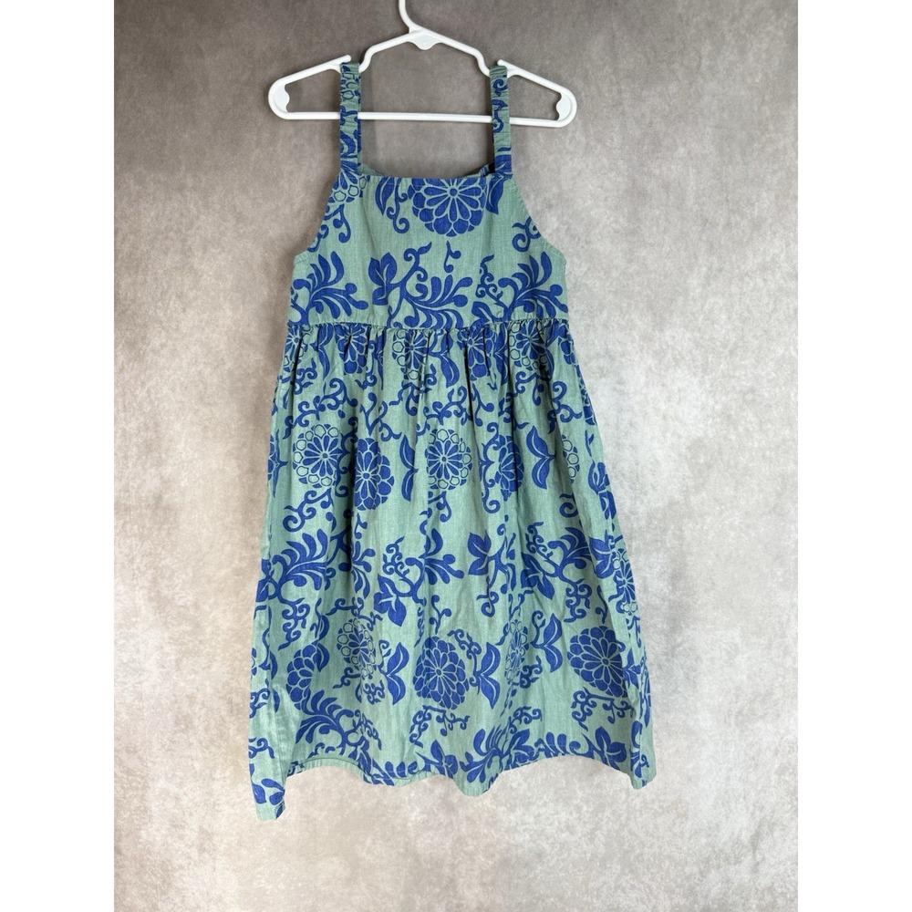 Reyn Spooner Floral Cotton Hawaiian Aloha Sun Dress In Blue Green Girls Size 8